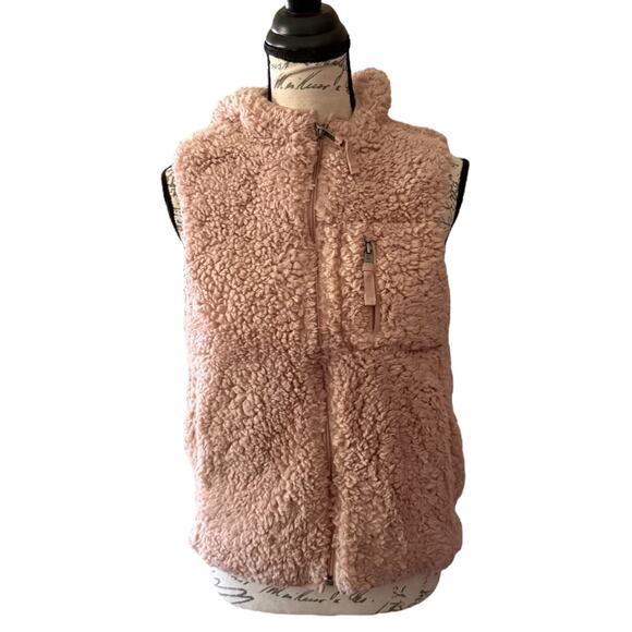 Weatherproof Vintage Pink Sherpa Hooded Vest Size X-Small - Picture 2 of 6